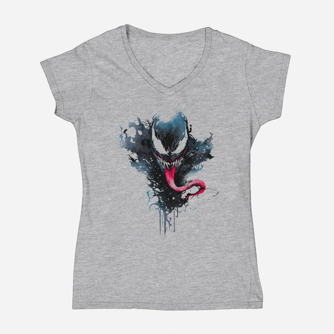 Symbiote Ink-Womens-V-Neck-Tee-ddjvigo