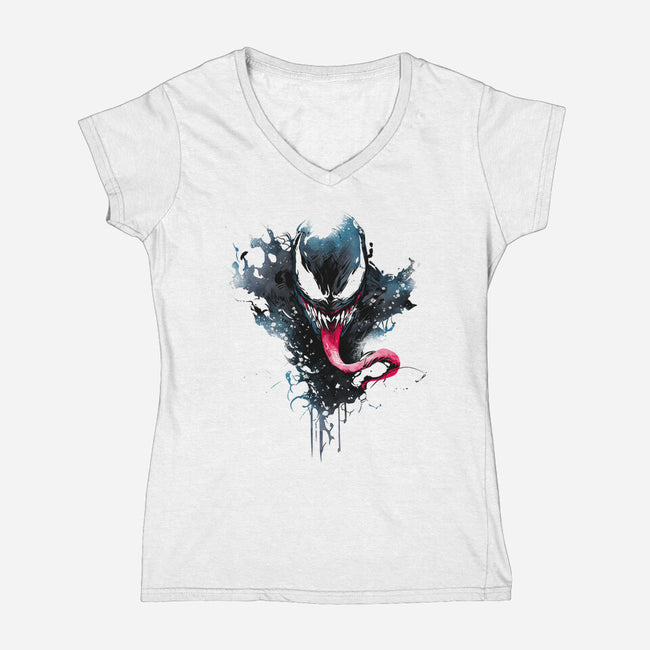 Symbiote Ink-Womens-V-Neck-Tee-ddjvigo