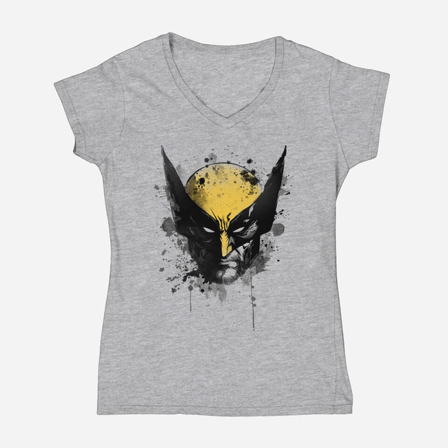 Logan's Mask-Womens-V-Neck-Tee-ddjvigo