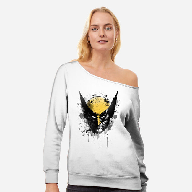 Logan's Mask-Womens-Off Shoulder-Sweatshirt-ddjvigo