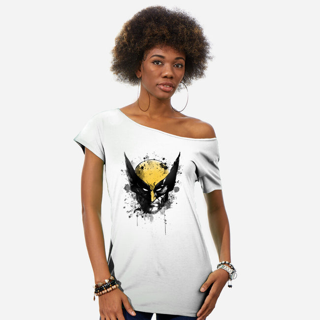 Logan's Mask-Womens-Off Shoulder-Tee-ddjvigo