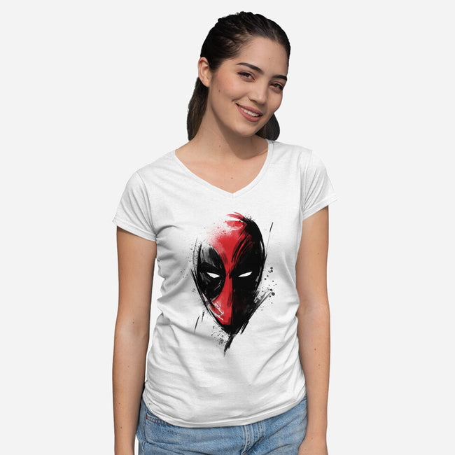 Merc's Mask-Womens-V-Neck-Tee-ddjvigo