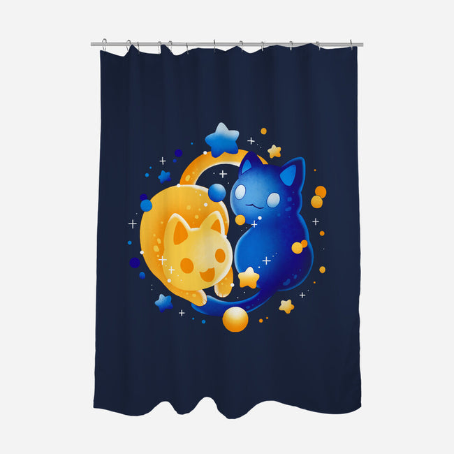 Sun Moon Kittens-None-Polyester-Shower Curtain-Vallina84