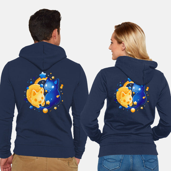 Sun Moon Kittens-Unisex-Zip-Up-Sweatshirt-Vallina84