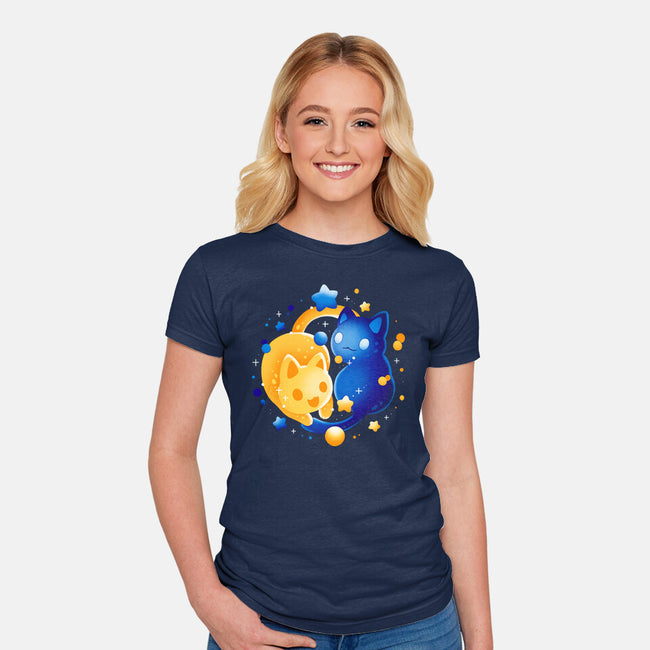 Sun Moon Kittens-Womens-Fitted-Tee-Vallina84