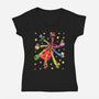 Jump Up-Womens-V-Neck-Tee-JamesQJO