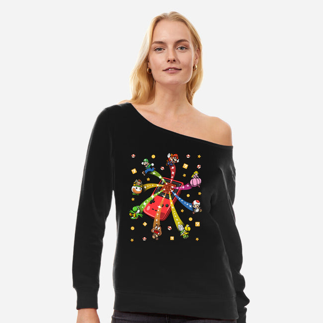 Jump Up-Womens-Off Shoulder-Sweatshirt-JamesQJO