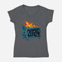 Dumpster 2024-Womens-V-Neck-Tee-rocketman_art