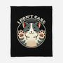 I Don't Care Cat-None-Fleece-Blanket-fanfreak1