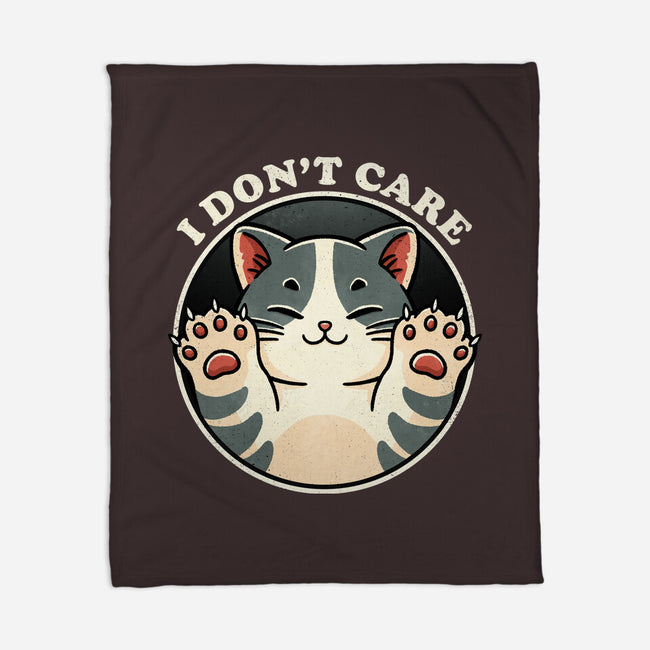 I Don't Care Cat-None-Fleece-Blanket-fanfreak1