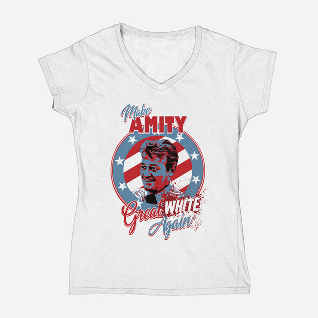 Make Amity Great Again-Womens-V-Neck-Tee-Tronyx79