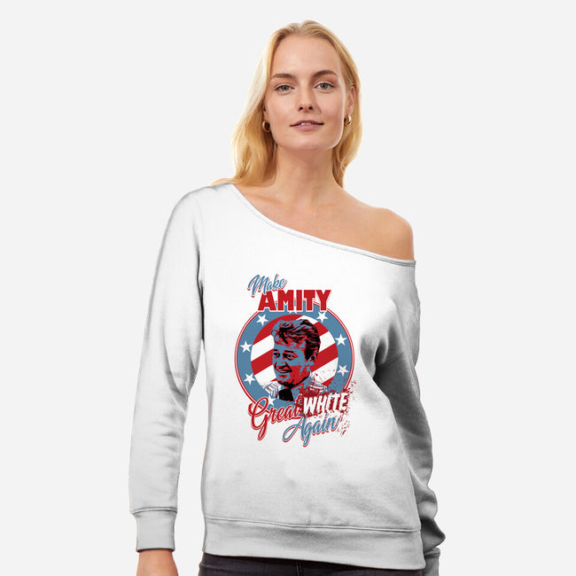 Make Amity Great Again-Womens-Off Shoulder-Sweatshirt-Tronyx79