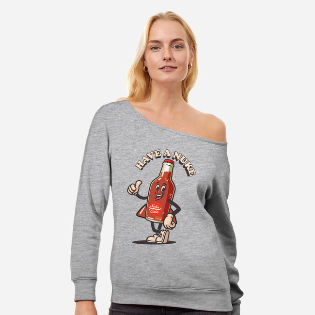 Have A Nuke-Womens-Off Shoulder-Sweatshirt-Wookie Mike