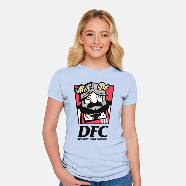 Dungeon Fried Chicken-Womens-Fitted-Tee-Eilex Design