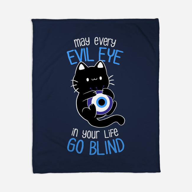 The Evil Eye Cat-None-Fleece-Blanket-tobefonseca