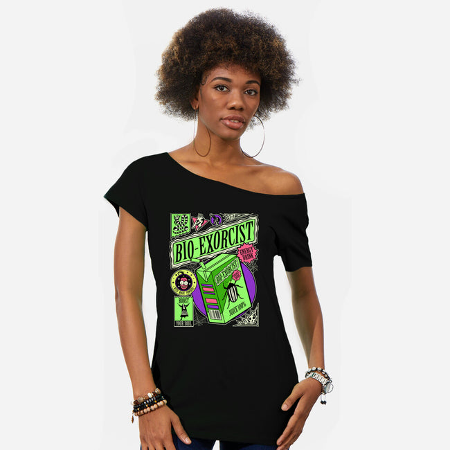 Bio-Exorcist Energy Drink-Womens-Off Shoulder-Tee-sachpica