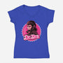 Barbie Ape-Womens-V-Neck-Tee-daobiwan