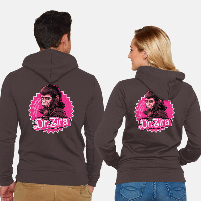 Barbie Ape-Unisex-Zip-Up-Sweatshirt-daobiwan