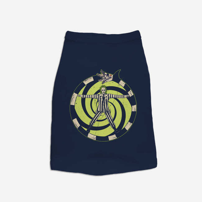 Vitruvian Beetlejuice-Dog-Basic-Pet Tank-Green Devil