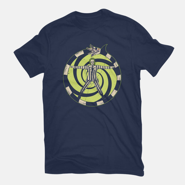 Vitruvian Beetlejuice-Unisex-Basic-Tee-Green Devil