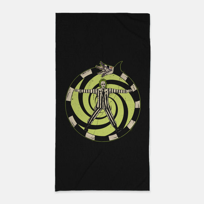 Vitruvian Beetlejuice-None-Beach-Towel-Green Devil