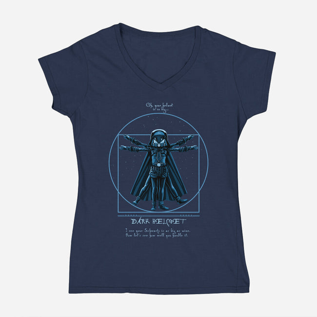 Vitruvian Helmet-Womens-V-Neck-Tee-daobiwan