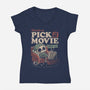 Unable To Pick A Movie-Womens-V-Neck-Tee-eduely