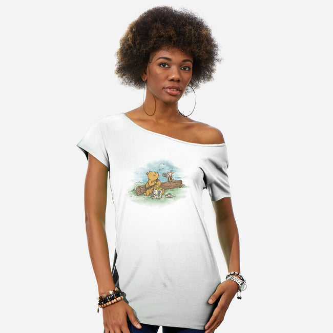 Wookiee The Pooh-Womens-Off Shoulder-Tee-kg07