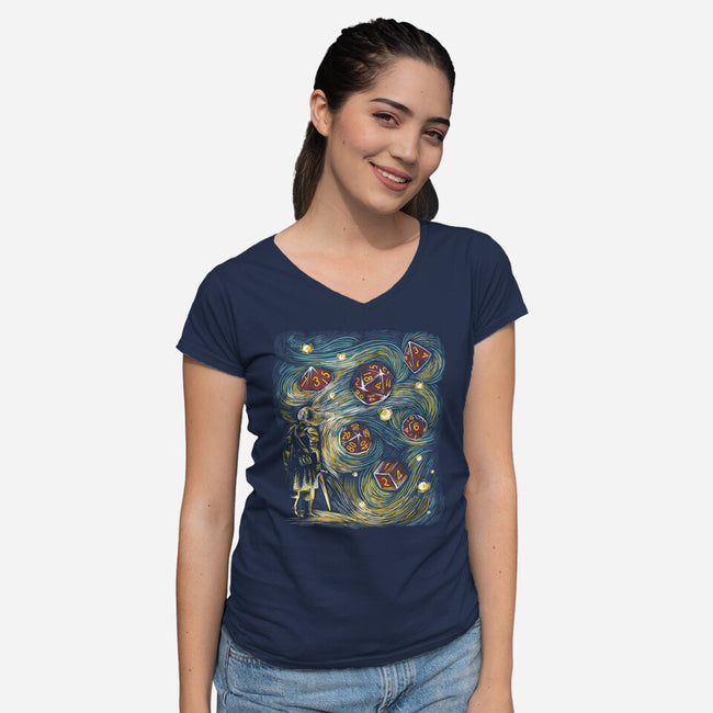 Starry Dice-Womens-V-Neck-Tee-zascanauta