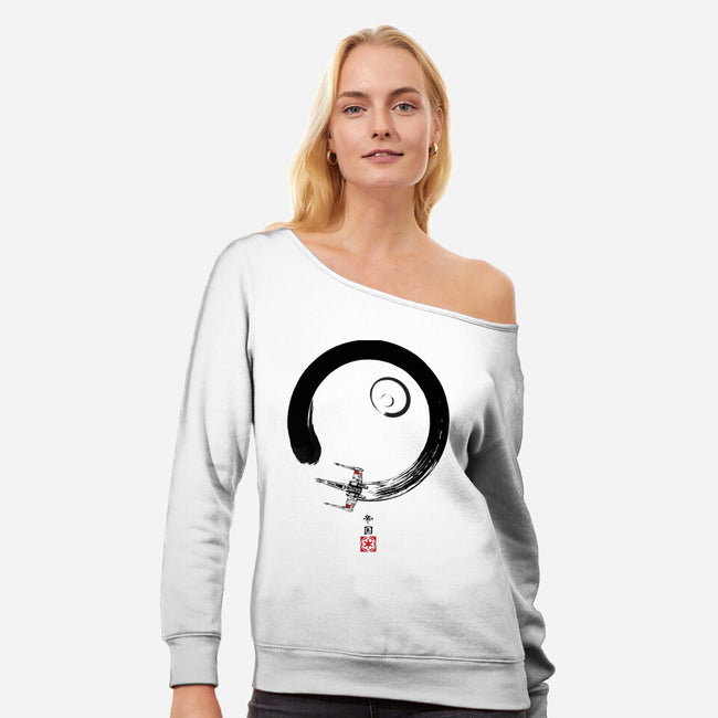 Red Five Enso-Womens-Off Shoulder-Sweatshirt-DrMonekers