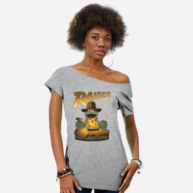 Raider Of The Lost Cookie-Womens-Off Shoulder-Tee-retrodivision