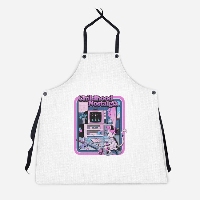 Childhood Nostalgia Blue-Unisex-Kitchen-Apron-tobefonseca