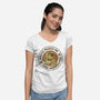 Less Murderous Frog-Womens-V-Neck-Tee-tobefonseca