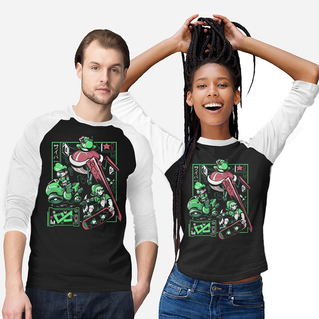 Cyber City Rush-Unisex-Baseball-Tee-Heyra Vieira