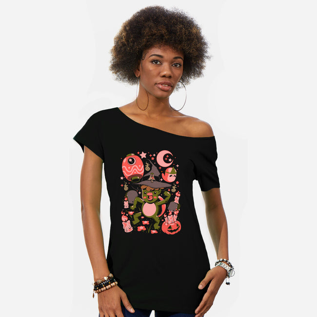 Halloween Kappa Party-Womens-Off Shoulder-Tee-ilustrata