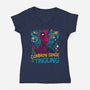 Common Sense-Womens-V-Neck-Tee-teesgeex