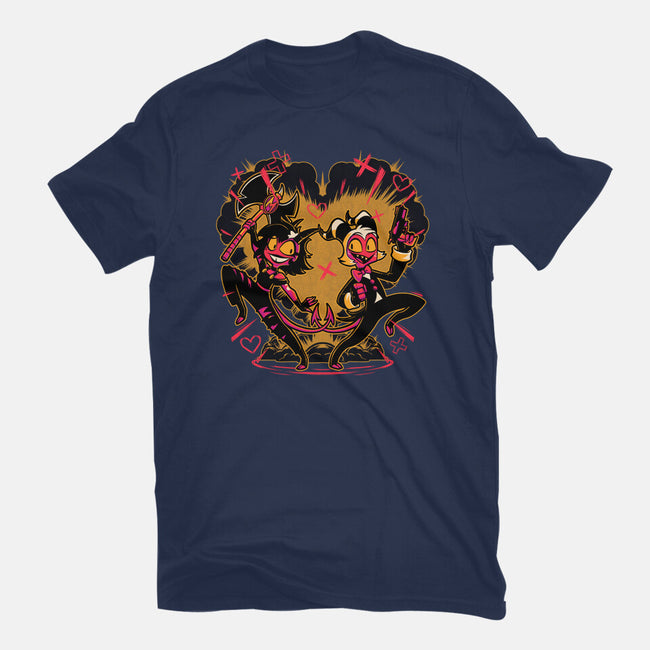 Hell Couple Animation-Mens-Basic-Tee-Studio Mootant