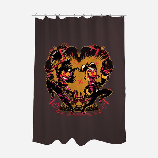 Hell Couple Animation-None-Polyester-Shower Curtain-Studio Mootant