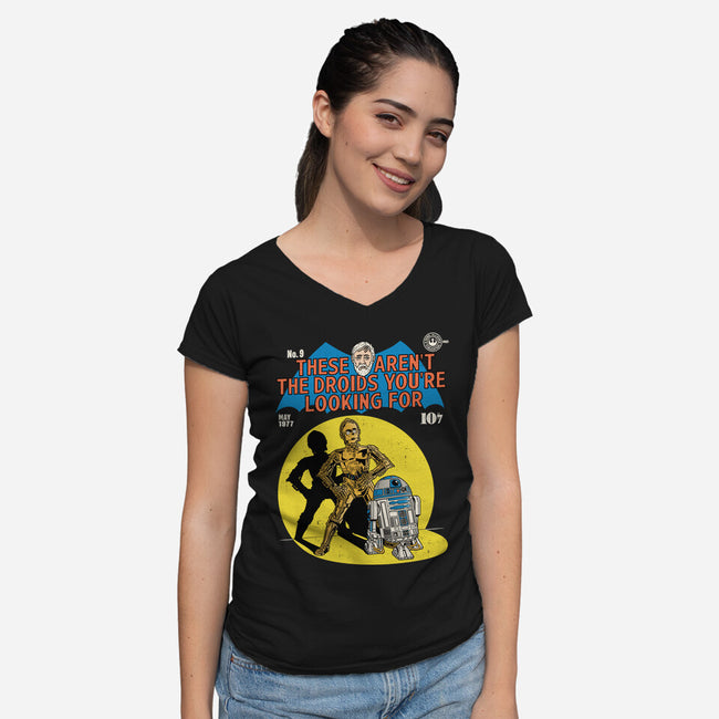 These Aren't The Droids-Womens-V-Neck-Tee-Barbadifuoco