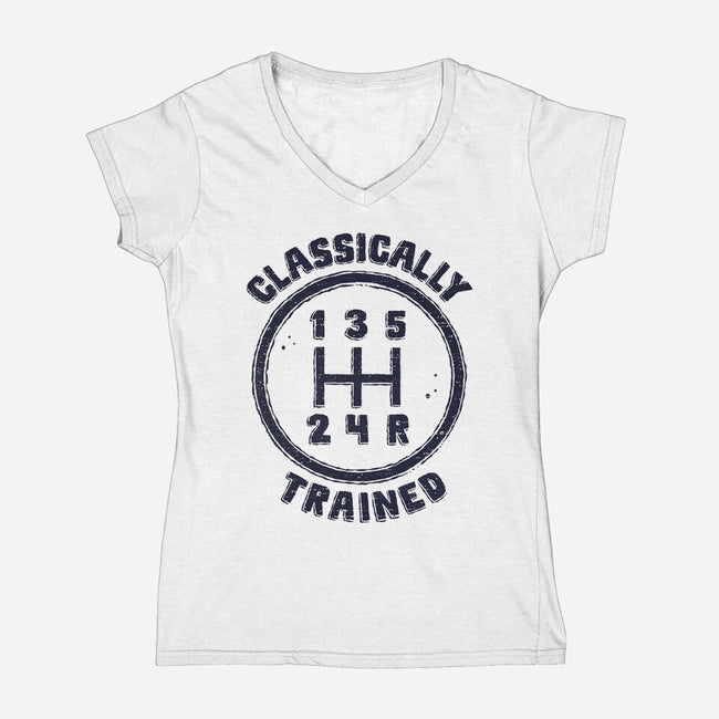 Classically Trained Driver-Womens-V-Neck-Tee-kg07