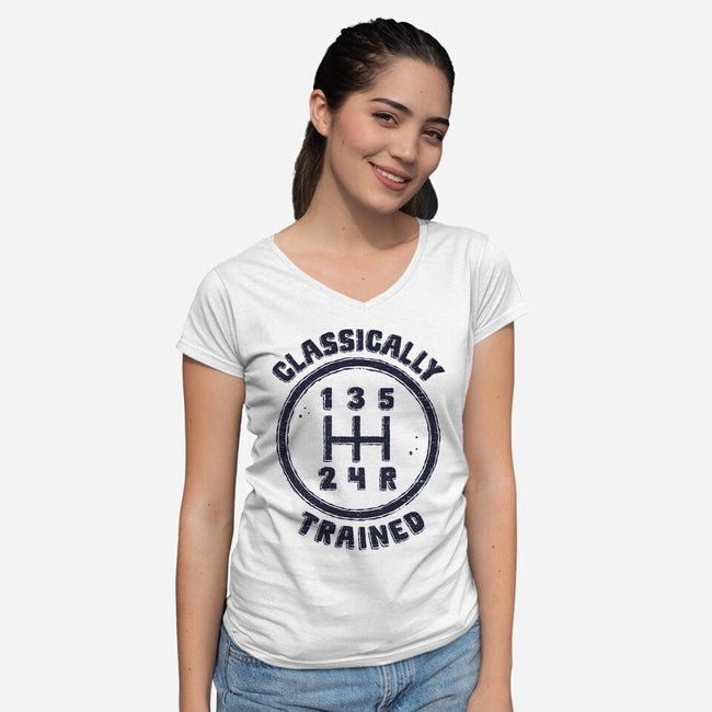 Classically Trained Driver-Womens-V-Neck-Tee-kg07