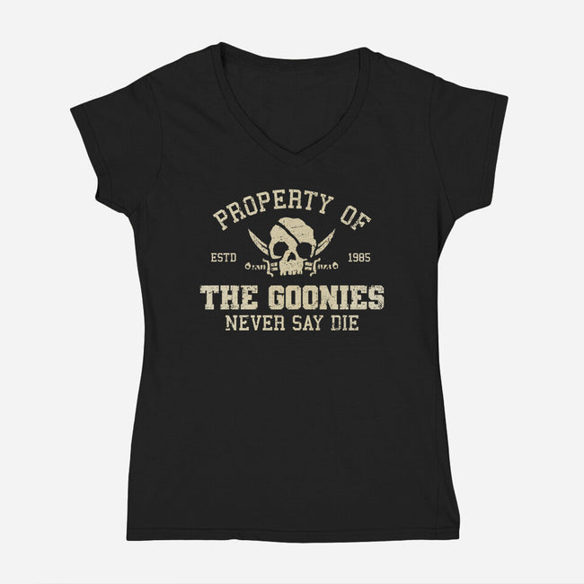 Property Of The Goonies-Womens-V-Neck-Tee-kg07