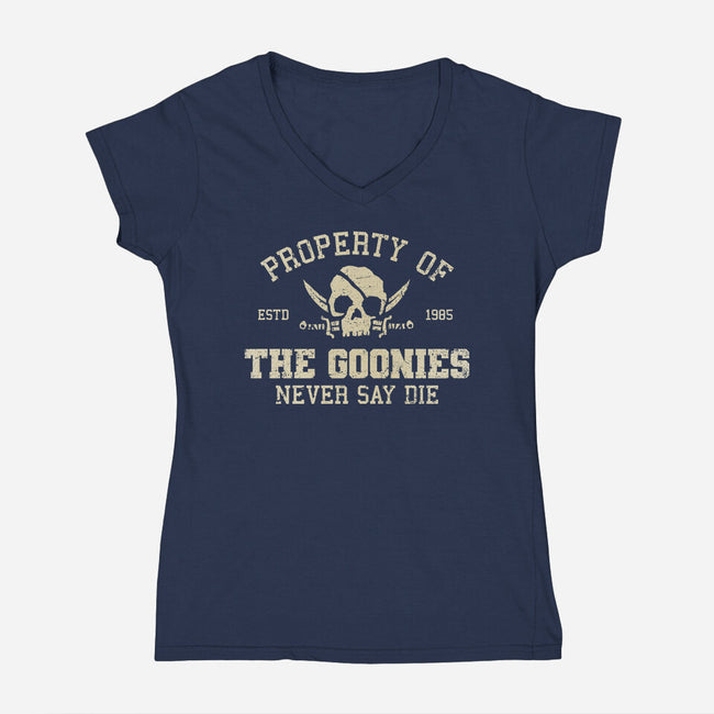 Property Of The Goonies-Womens-V-Neck-Tee-kg07