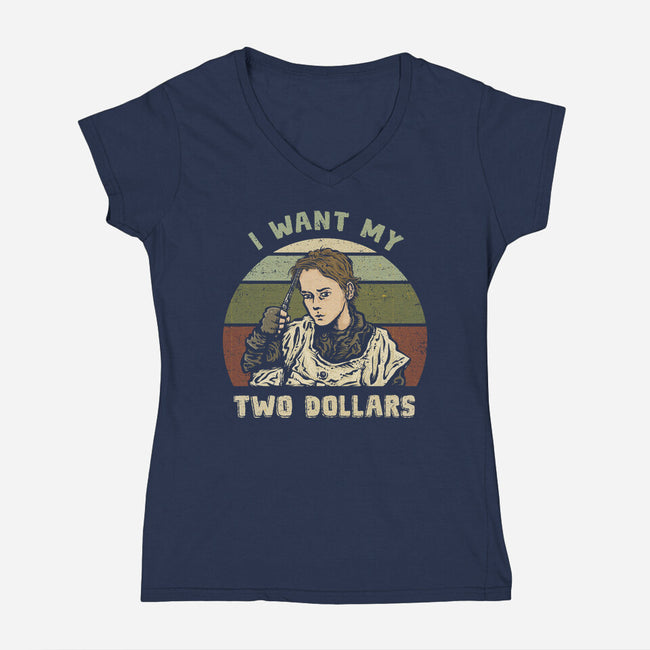 Two Dollars-Womens-V-Neck-Tee-kg07