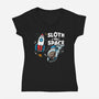 Sloth In Space-Womens-V-Neck-Tee-Boggs Nicolas