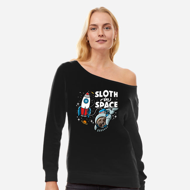 Sloth In Space-Womens-Off Shoulder-Sweatshirt-Boggs Nicolas