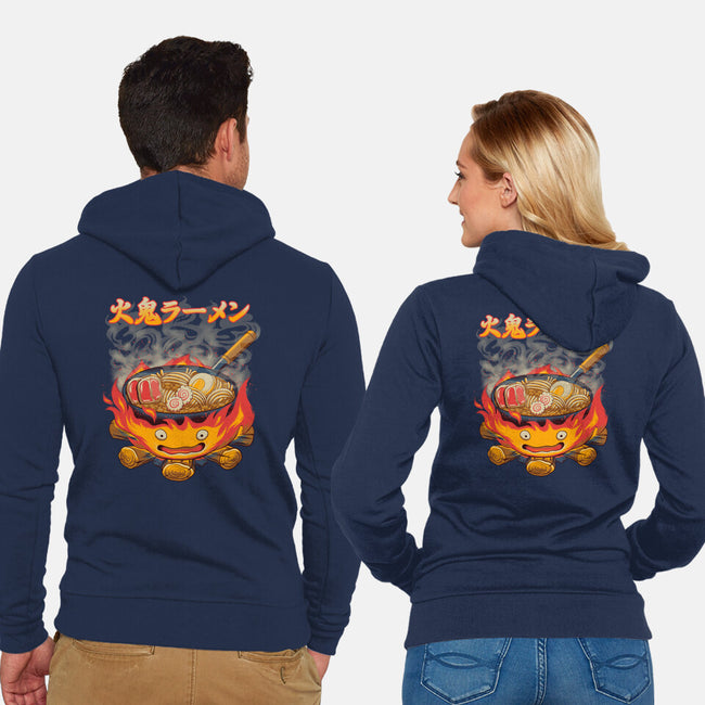 Fire Demon Ramen-Unisex-Zip-Up-Sweatshirt-rmatix