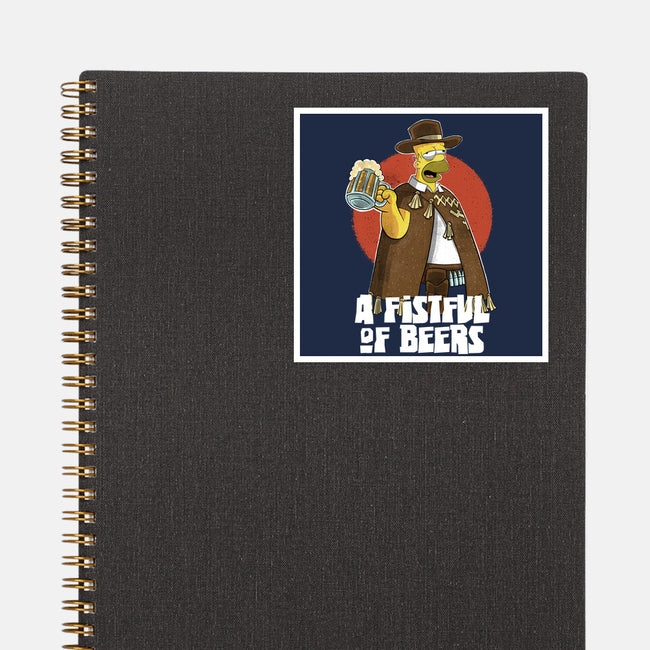 A Fistful Of Beers-None-Glossy-Sticker-zascanauta