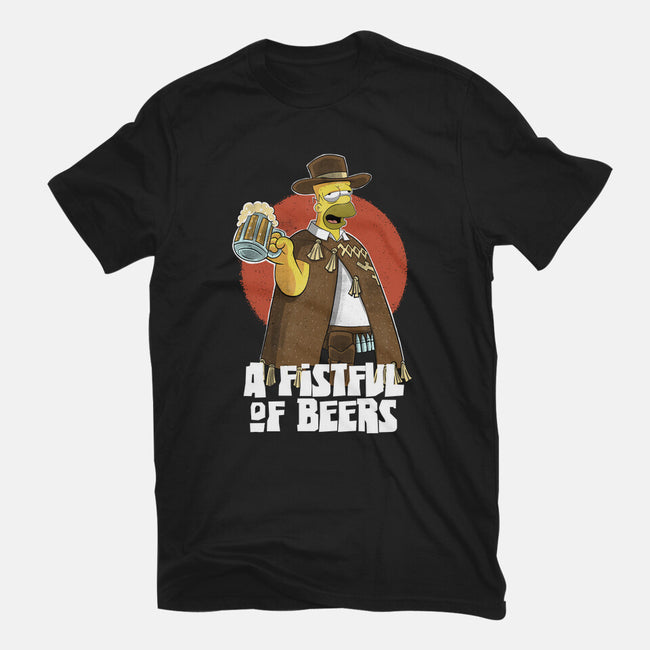 A Fistful Of Beers-Womens-Fitted-Tee-zascanauta