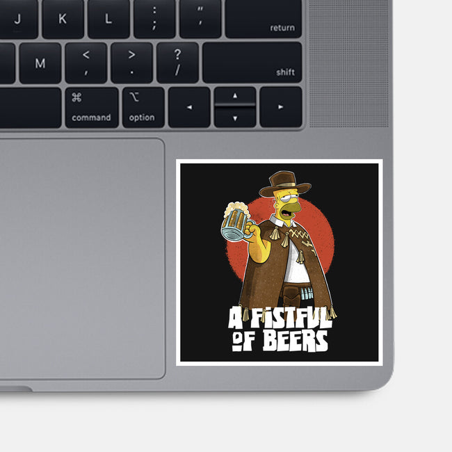 A Fistful Of Beers-None-Glossy-Sticker-zascanauta